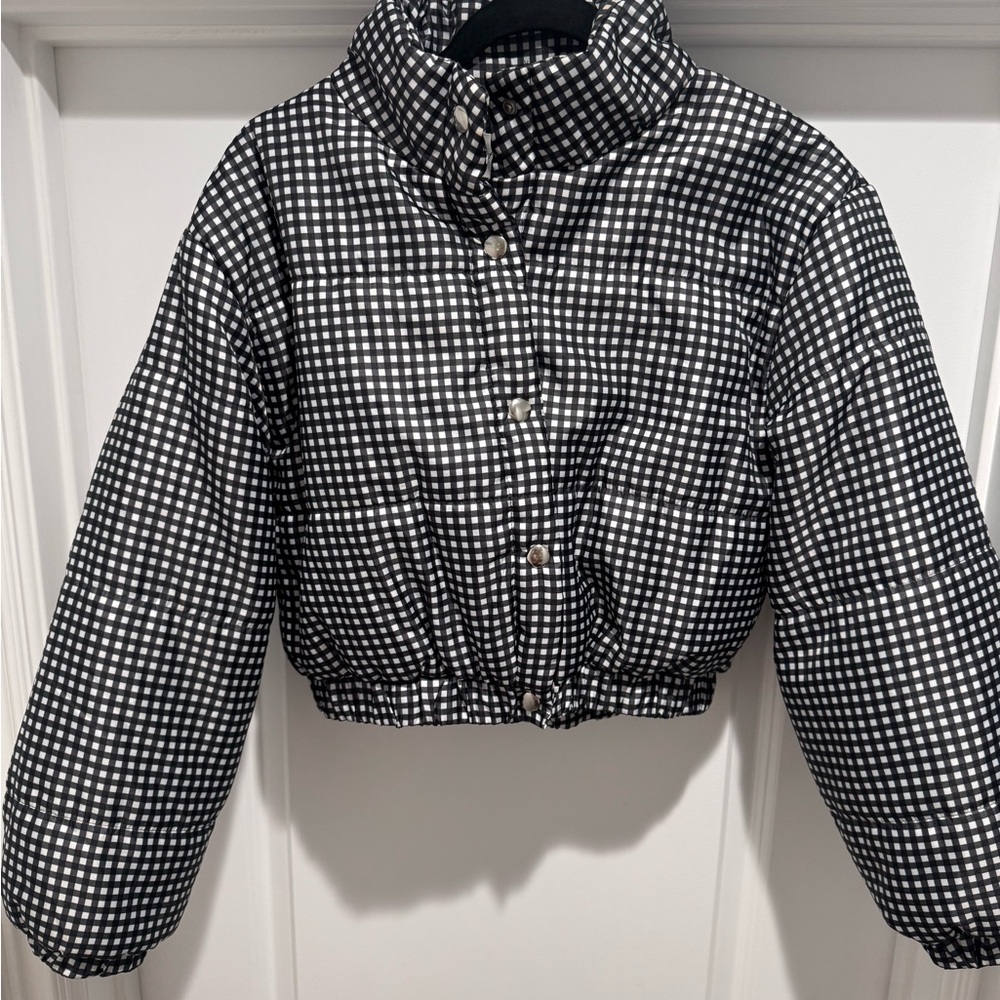 Active USA Black & White Gingham Puffer Jacket
